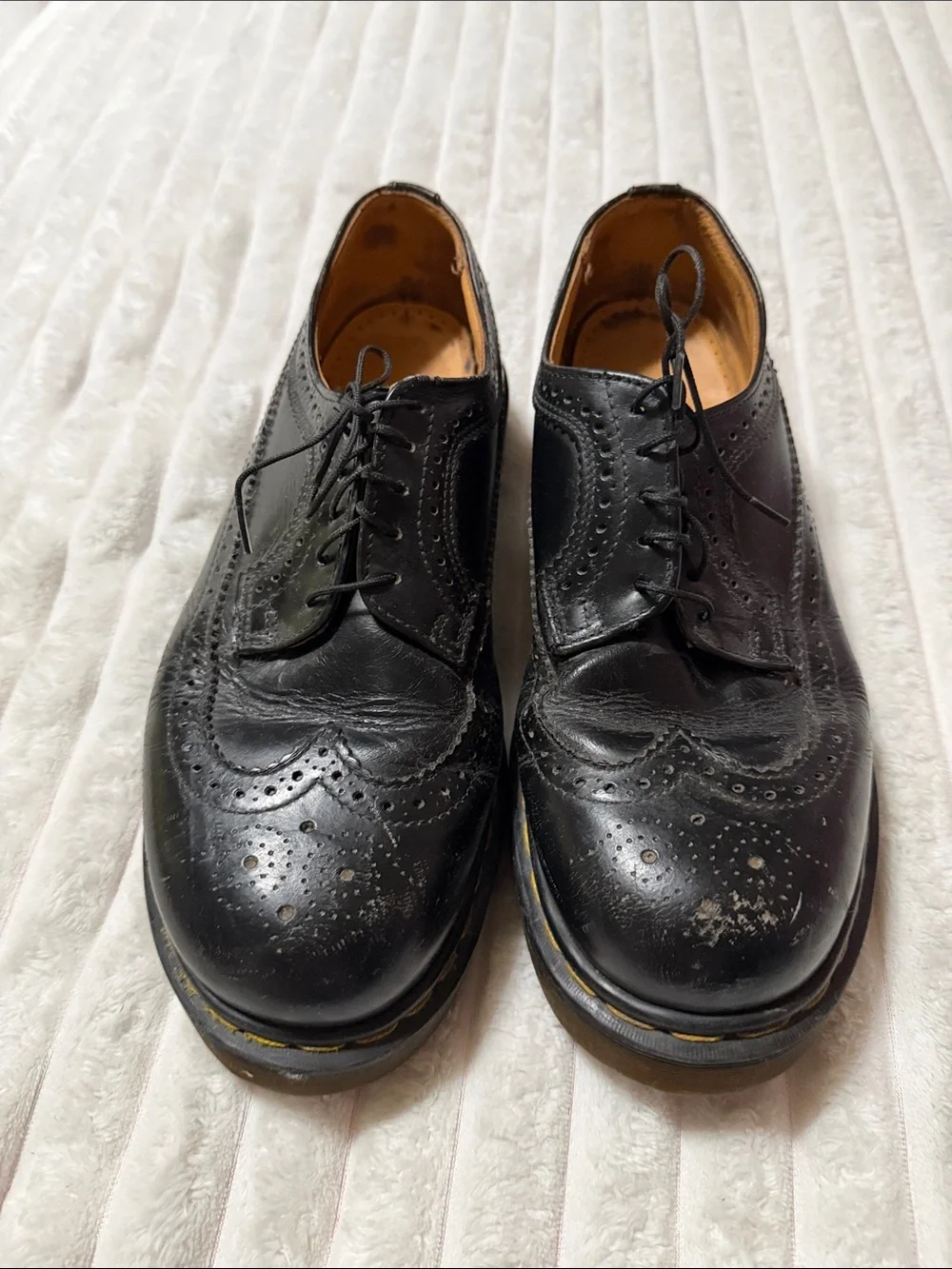 Dr. Martens Black Leather Wingtip Brogue Lace-Up Oxfords | Size 9 Men